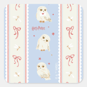 Hedwig Uil Post Streeppatroon Vierkante Sticker