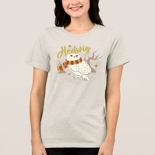 Hedwig Whimsical Bos Schets Tri-Blend Shirt (Voorkant)
