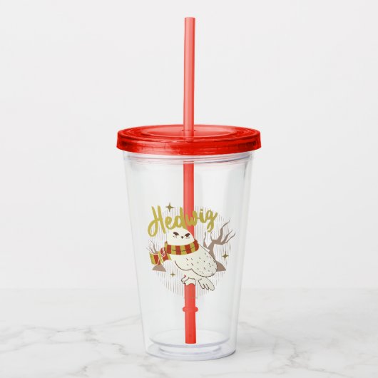 Hedwig Whimsical Bos Tekening Acryl Drinkbeker (Voorkant)