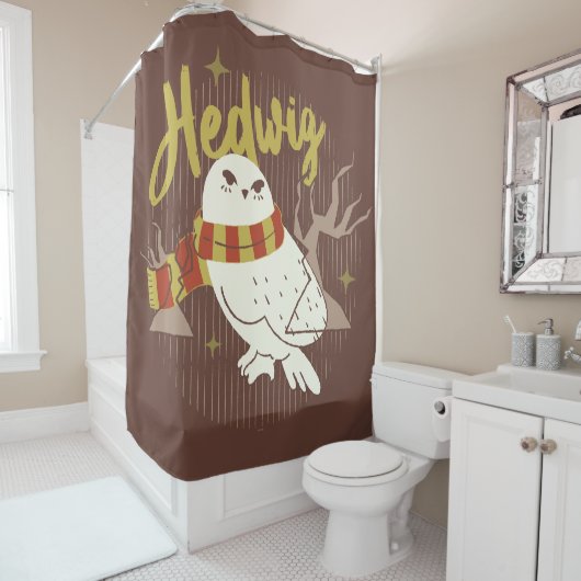 Hedwig Whimsical Bos Tekening Douchegordijn (In situ)