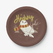 Hedwig Whimsical Bos Tekening Papieren Bordje (Voorkant)