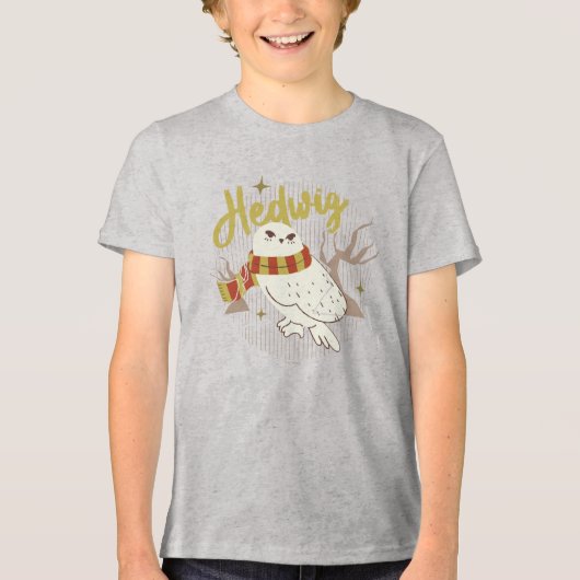 Hedwig Whimsical Bos Tekening Tri-Blend Shirt (Voorkant)