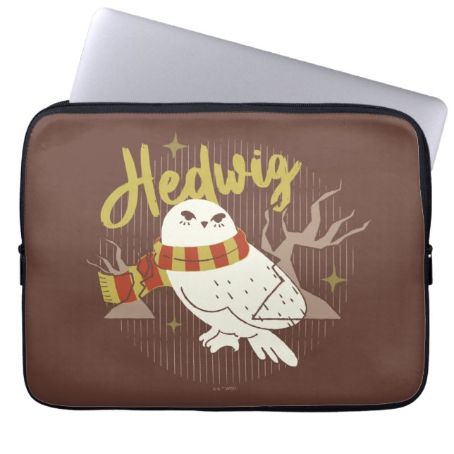 Hedwig Whimsical Forest Drawing Laptop Sleeve (Voorkant)