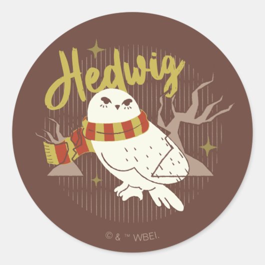 Hedwig Whimsical Forest Drawing Ronde Sticker (Voorkant)