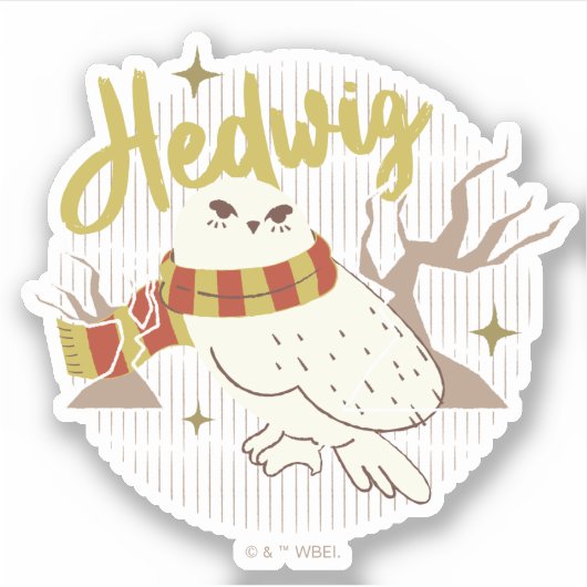 Hedwig Whimsical Forest Drawing Sticker (Voorkant)