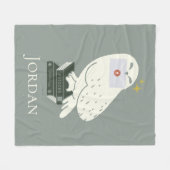Hedwig With Letter Whimsical Drawing Fleece Deken (Voorkant (Horizontaal))