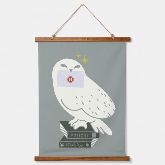 Hedwig With Letter Whimsical Drawing Hangend Wandkleed (Voorkant)