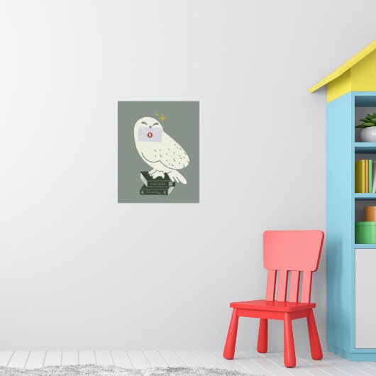 Hedwig With Letter Whimsical Drawing Poster (Kinderkamer 1)
