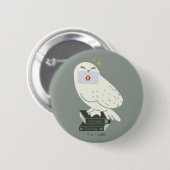 Hedwig With Letter Whimsical Drawing Ronde Button 5,7 Cm (Voorkant /achterkant)
