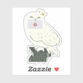 Hedwig With Letter Whimsical Drawing Sticker (Vel)