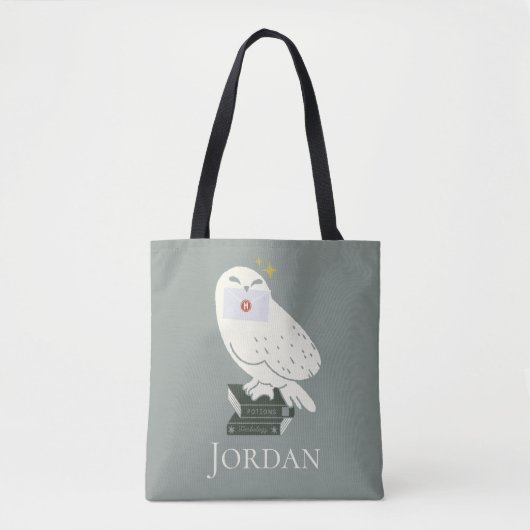 Hedwig With Letter Whimsical Drawing Tote Bag (Voorkant)