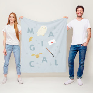 Hedwigh "Magische" Typografie Grafiek Fleece Deken