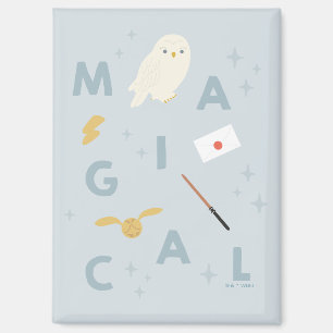 Hedwigh "Magische" Typografie Grafiek Magneet