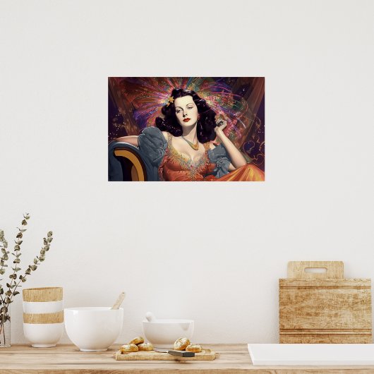 Hedy Lamarr in de jaren 20 Miami Poster (Keuken)