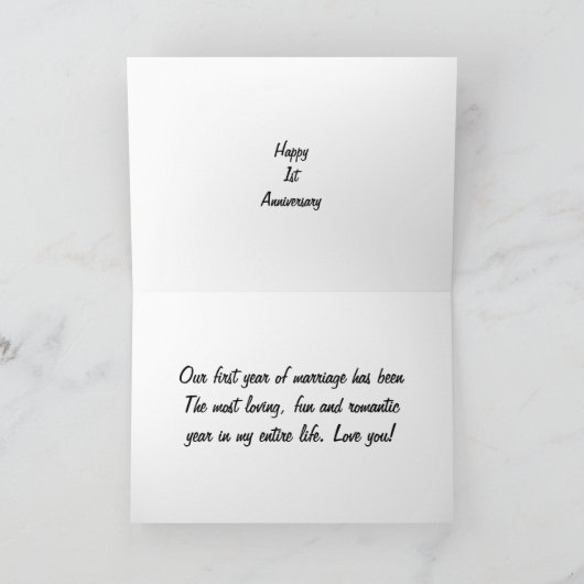 HÉÉ BABY GELUKKIGE 1e TROUWDAG Kaart (Binnen)