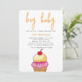 Hee Baby Oranje Uitnodiging (Staand voorkant)