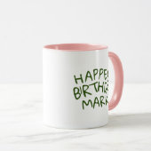 Hee Birthdae Name met Green Text Mok (Voorkant rechts)