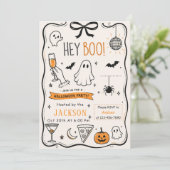 Héé Boo! Halloween Geesten Feest Kaart (Staand voorkant)