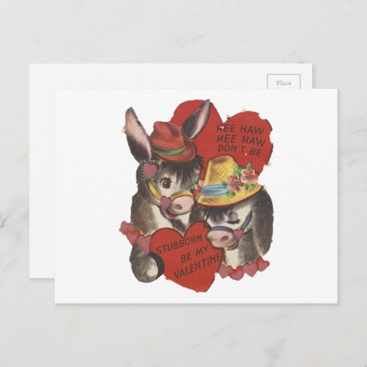 Hee Haw Donkey Valentijn Feestdagenkaart (Voorkant / Achterkant)