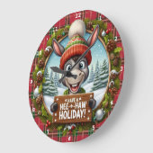 Hee-Haw Holiday!" - Vrolijke ezel Kerstmis Grote Klok (Hoek)