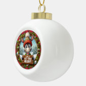 Hee-Haw Holiday!" - Vrolijke ezel Kerstmis Keramische Bal Ornament (Rechts)