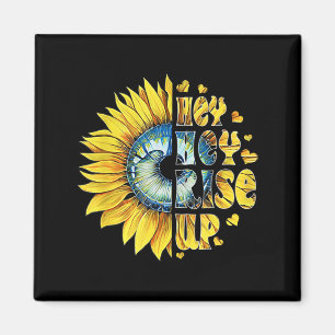 Hee Hee Rise Oekraïense zonnebloem peace for Ukrai Magneet