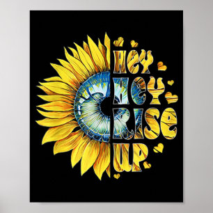 Hee Hee Rise Oekraïense zonnebloem peace for Ukrai Poster