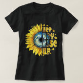 Hee Hee Rise Oekraïense zonnebloem peace for Ukrai T-shirt (Design voorkant)