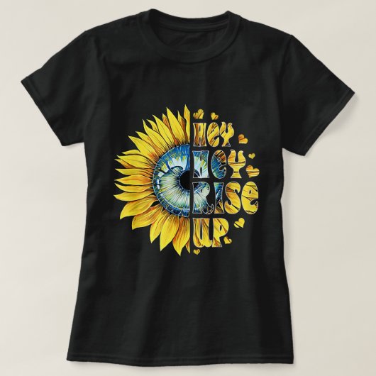 Hee Hee Rise Oekraïense zonnebloem peace for Ukrai T-shirt (Design voorkant)