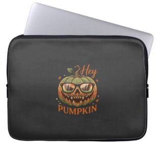 Héé Pompoen Halloween Jack Lantern Bril Snor Laptop Sleeve