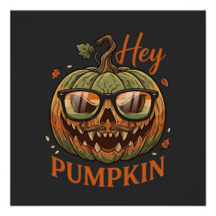Héé Pompoen Halloween Jack Lantern Bril Snor Perfect Poster