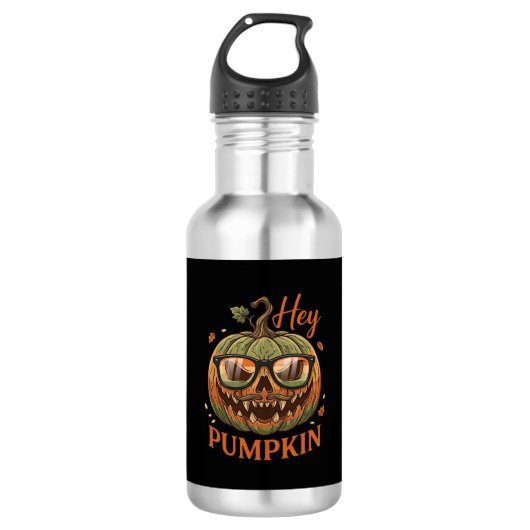 Héé Pompoen Halloween Jack Lantern Bril Snor Waterfles (Voorkant)