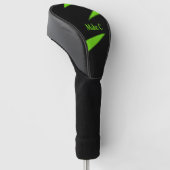 Heedendaagse kunst groen / zwart persoonlijk golfheadcover (Schuin)