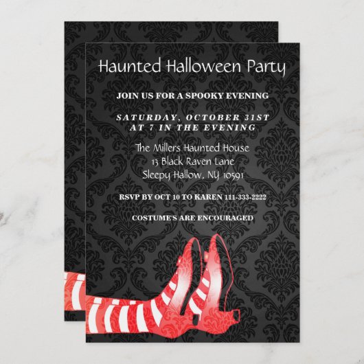 Heeft de uitnodiging van de heks-halloween-partij  (Voorkant / Achterkant)