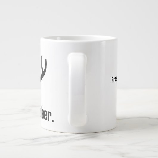 Heeft Deer Black Antlers persoonlijke Jumbo-Mok Grote Koffiekop (Achterkant)