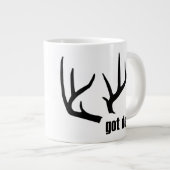 Heeft Deer Black Antlers persoonlijke Jumbo-Mok Grote Koffiekop (Voorkant rechts)