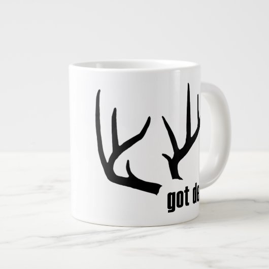 Heeft Deer Black Antlers persoonlijke Jumbo-Mok Grote Koffiekop (Voorkant rechts)