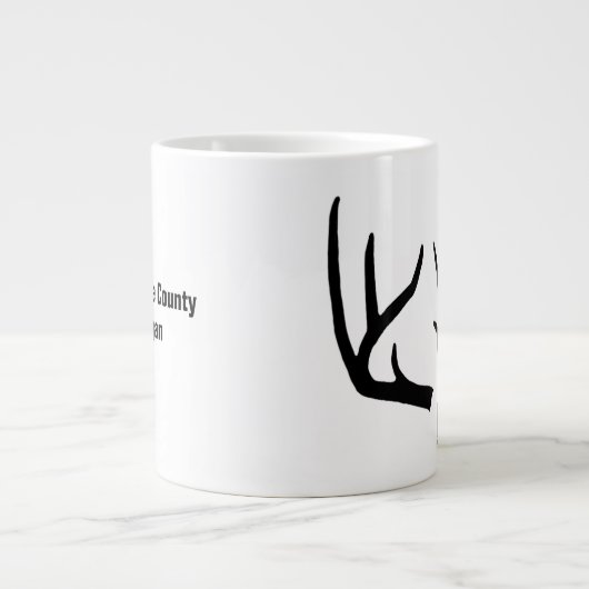 Heeft Deer Black Antlers persoonlijke Jumbo-Mok Grote Koffiekop (Voorkant)