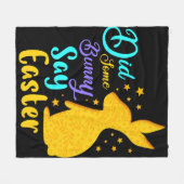 Heeft een Bunny Pasen gezegd? Fleece Deken (Voorkant (Horizontaal))