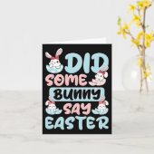 Heeft een Bunny Pasen gezegd? Kaart (Gele Bloem)