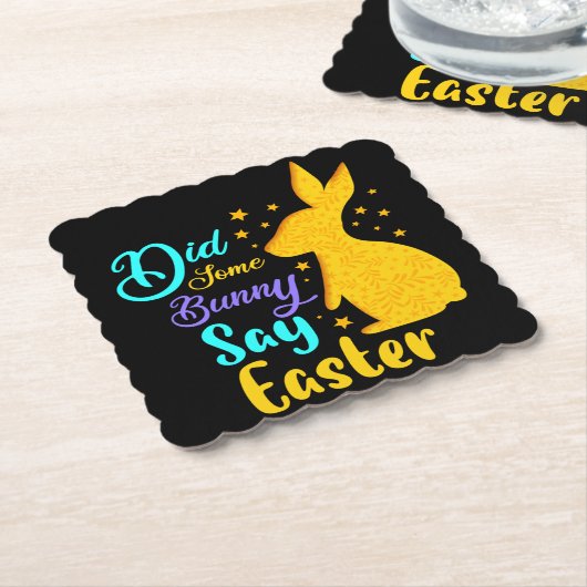 Heeft een Bunny Pasen gezegd? Kartonnen Onderzetters (Gebogen)