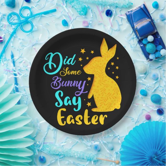 Heeft een Bunny Pasen gezegd? Papieren Bordje (Feest)