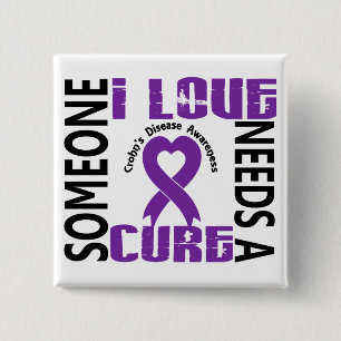 Heeft een Cure 4 Crohn nodig Vierkante Button 5,1 Cm