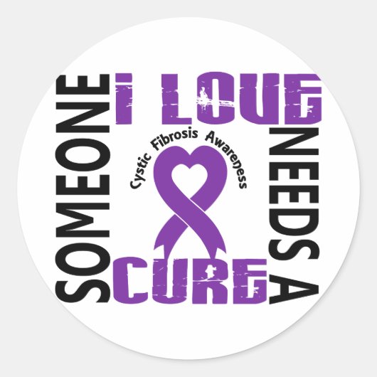 Heeft een genezing 4 cystic fibrosis nodig ronde sticker (Voorkant)