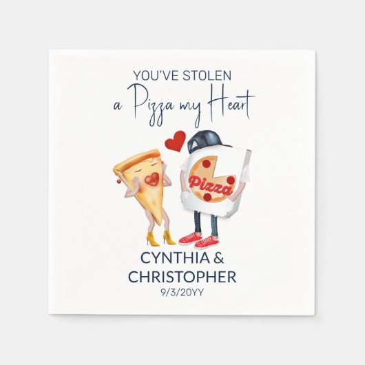 Heeft een pizza mijn hart gestolen servet (Voorkant)
