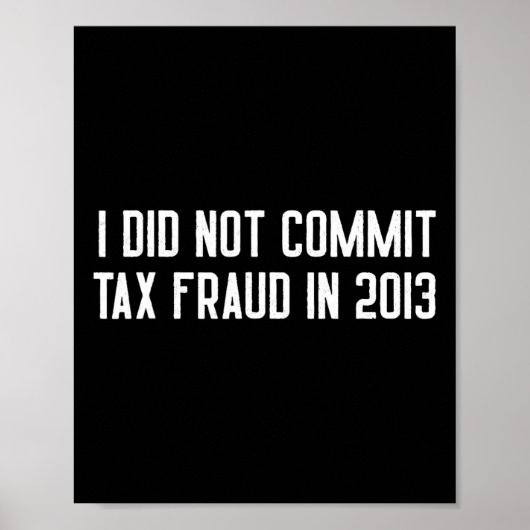 Heeft geen belastingfraude gepleegd in 2013 grappi poster (Voorkant)