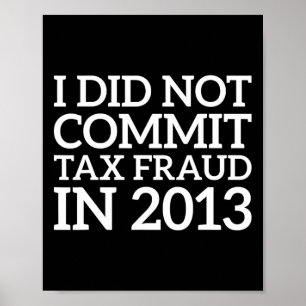Heeft geen belastingfraude gepleegd in 2013 grappi poster