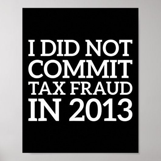 Heeft geen belastingfraude gepleegd in 2013 grappi poster (Voorkant)