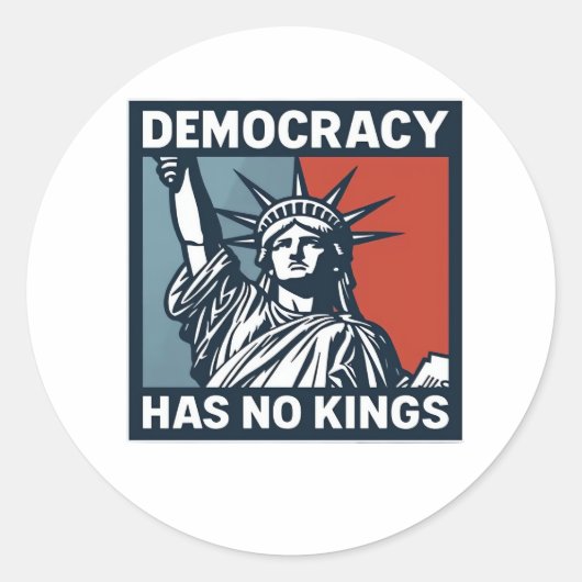 Heeft Geen Koningen Ronde Sticker (Voorkant)