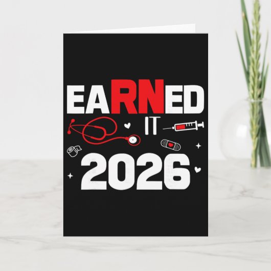 Heeft het verdiend 2026 Verpleegster Afstuderen Ve Kaart (Voorkant)